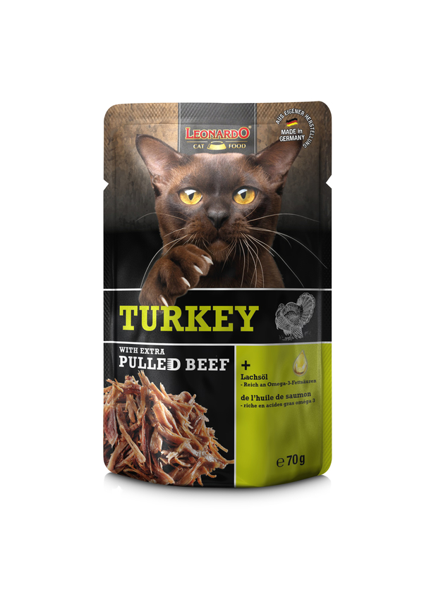 Leonardo Turkey with pulled beef 70g - Leonardo märkäruoat - 4002633756527 - 1