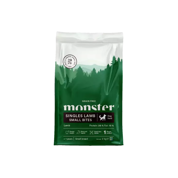 Monster GF Adult Single Lamb Small Bites - Monster kuivaruoat - 7350040125427 - 1