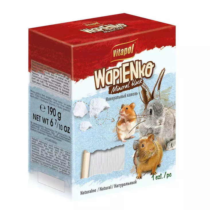 Vitapol Mineraalikivi Natural 190g - Pieneläinten vitamiinit ja lisäravinteet - 5904479010667 - 1