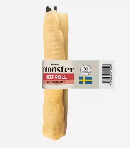 Monster Rawhide Beef Roll filled Beef - Koiran puruluut - 7350040127797 - 1