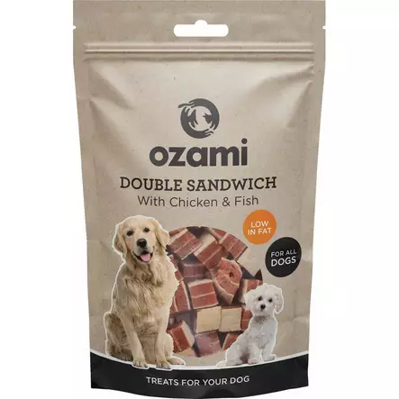 Ozami Chicken Snack Double Sandwich 100g - Koiran makupalat ja herkut - 7330002055528 - 1