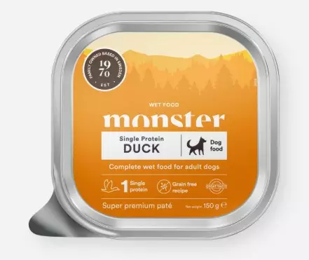 Monster Dog Ankka Patee 150g - Monster märkäruoat - 7350040131398 - 1