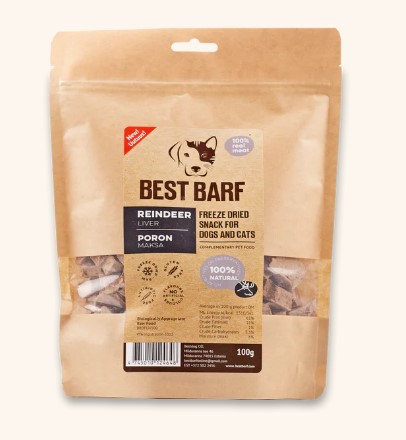 Bestbarf Poron maksa 100g - Koiran kuivatut lihaherkut - 4745010124648 - 1