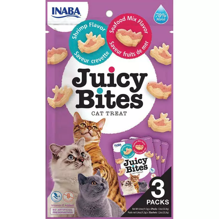 Juicy Bites Katkarapu/merenelävät - Kissan makupalat ja herkut - 8859387701718 - 1