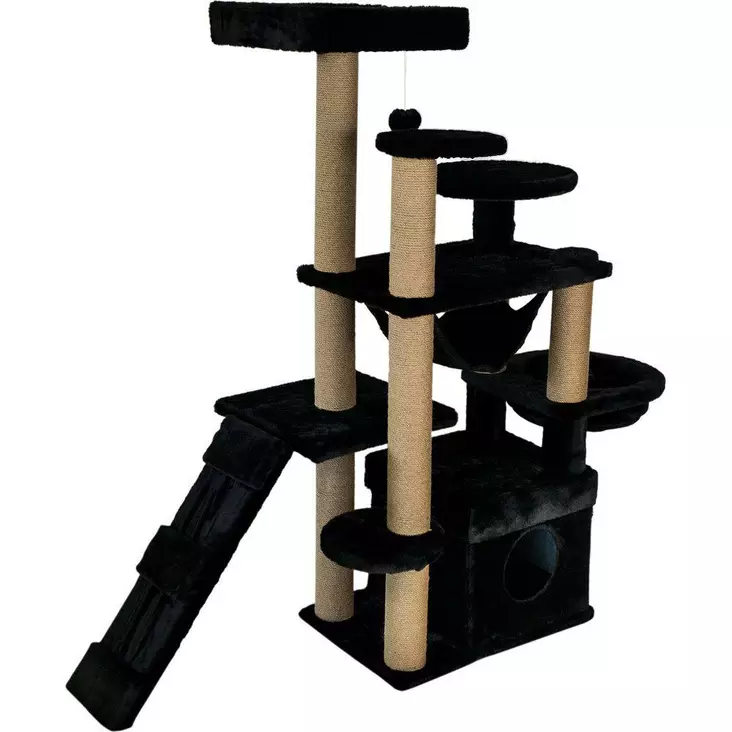 Kiipeilypuu 165x55x144 musta Z83 - Kissan raapima-/kiipeilypuut - 7330002052008 - 1