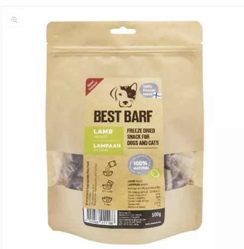 Best Barf Lampaan sydän 100g - Koiran kuivatut lihaherkut - 4742886011188 - 1