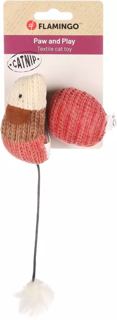 Flamingo Blaro hiiri ja pallo mintulla - Kissanminttulelut - 5400585267228 - 1