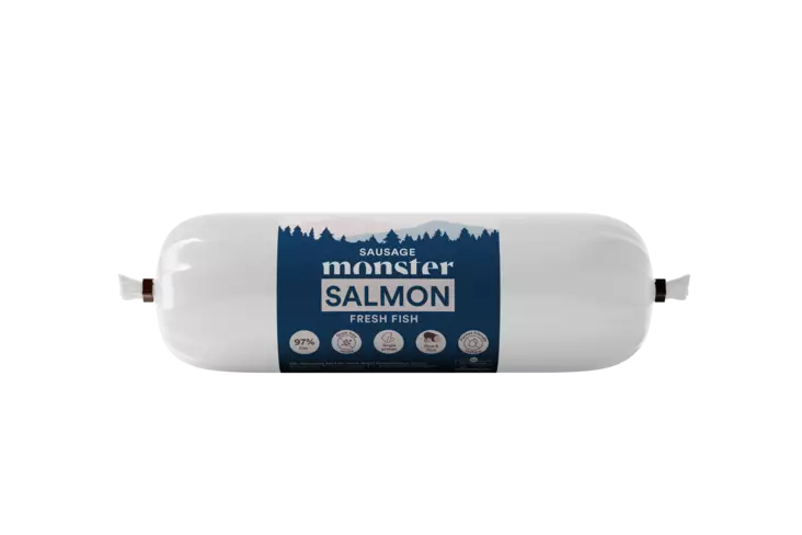 Monster Dog Sausage Salmon 400g - Monster märkäruoat - 7350040128978 - 1