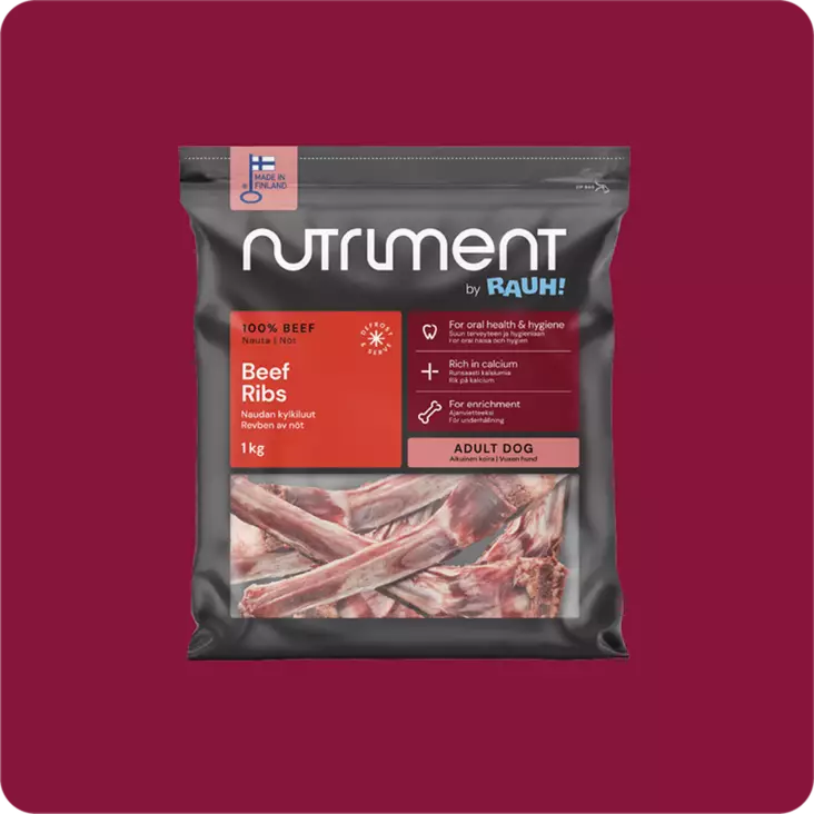 Nutriment Naudan kylkiluu 1kg - Muut koiran pakasteruoat - 6410180002048 - 1