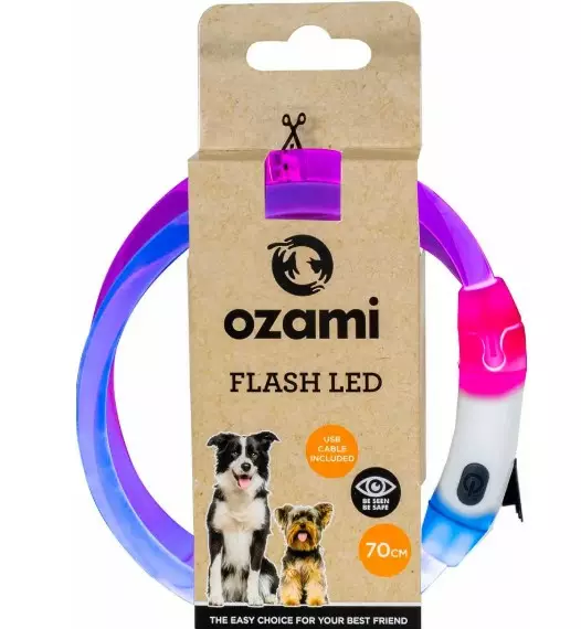 Ozami valopanta 70cm usb-latauksella - Koiran valot ja valopannat - 7330002060188 - 1