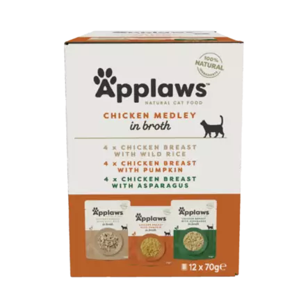 Applaws Lajitelma Kana 12x70g annospussi - Applaws märkäruoat - 5060122496599 - 1