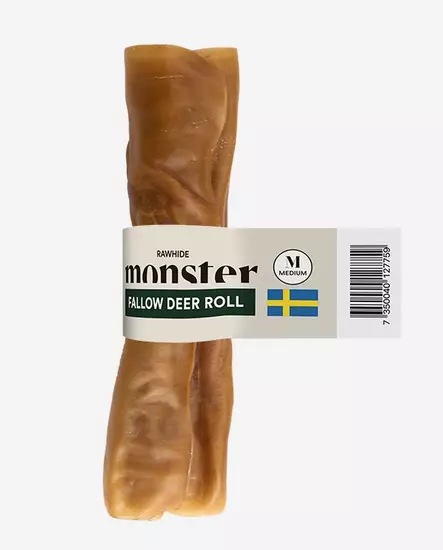 Monster raw Fallow deer roll M - Koiran puruluut - 7350040127759 - 1