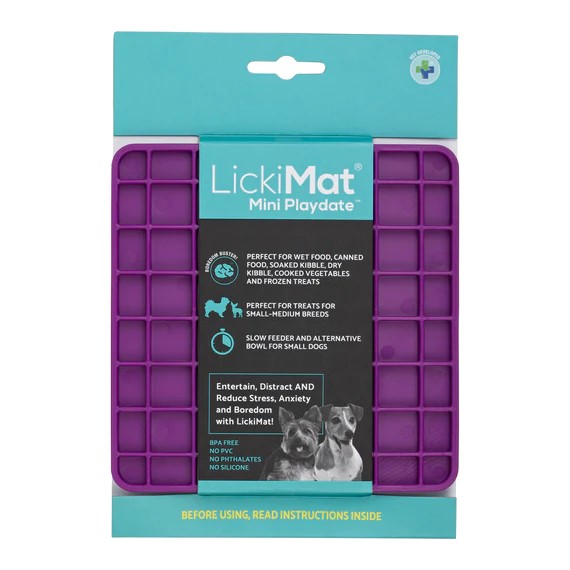 LickiMat Mini Playdate violetti 15x15cm - Nuolumatot ja ahmimisenesto - 9349785006649 - 1
