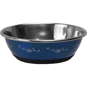 Ozami teräskuppi kalanruotokuviolla 13cm - Kissan ruokakupit - 7330002036589 - 1