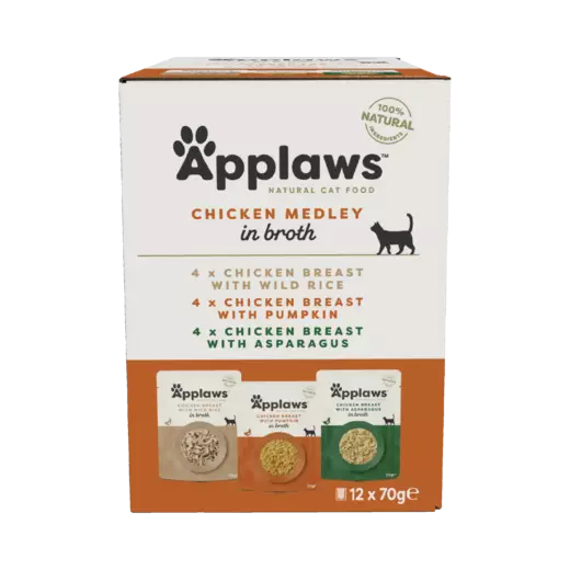 Applaws Lajitelma Kana 12x70g annospussi - Applaws märkäruoat - 5060122496599 - 1