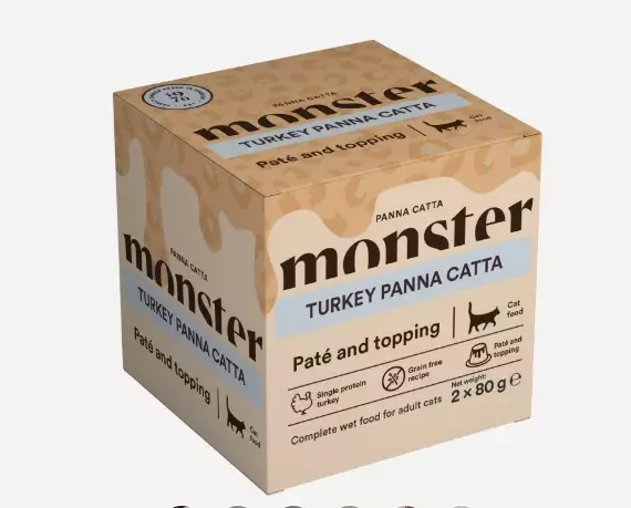 Monster Cat Panna Catta Turkey 2x 80g - Monster märkäruoat - 7350040130339 - 1