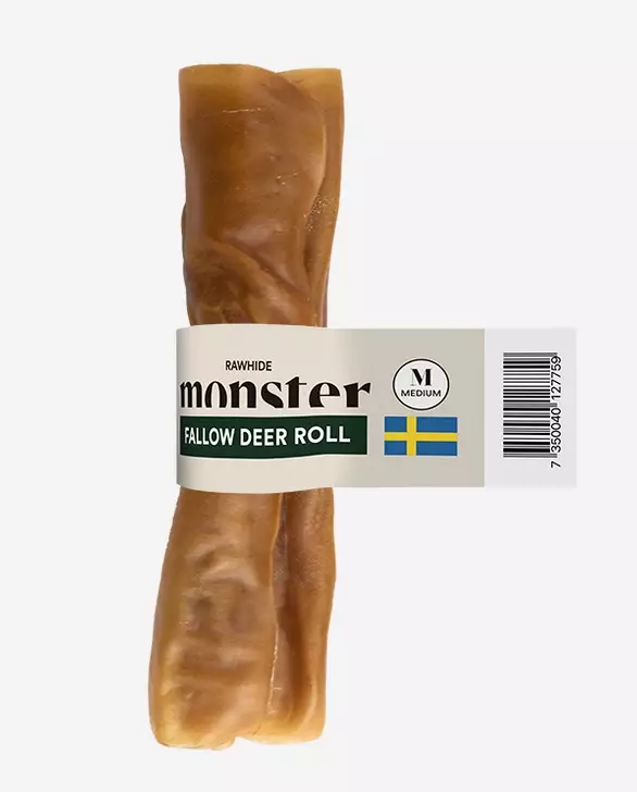 Monster raw Fallow deer roll M - Koiran puruluut - 7350040127759 - 1