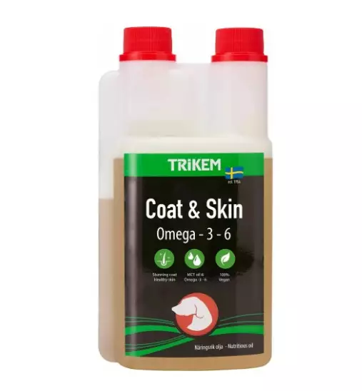 Trikem Skin&coat 500ml - Koiran ravintoöljyt - 7394244104369 - 1