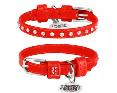 Waudog kaulapanta timanteilla 1 rivinen - Nahkapannat - 4823089306919 - 1